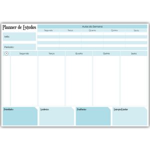 Planner de Estudos Semanal Blocado A4
